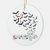 こうもり音楽デザイン2 セラミックオーナメント (左)