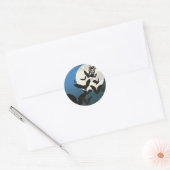 こうもり飛んでいるハロウィーンステッカー ラウンドシール (封筒)