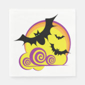 こうもり飛んでいるハロウィーン夜満月の渦巻き スタンダードランチョンナプキン (正面)