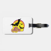 こうもり飛んでいるハロウィーン夜満月の渦巻き ラゲッジタグ (裏面横)