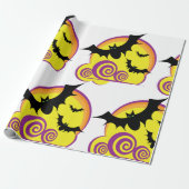 こうもり飛んでいるハロウィーン夜満月の渦巻き ラッピングペーパー (アンロールド)