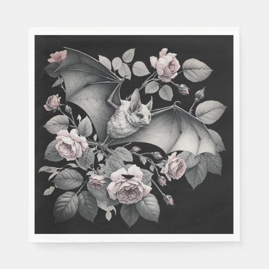 こうもり飛んでいるハロウィーン スタンダードランチョンナプキン (正面)