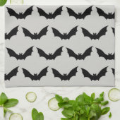 こうもり飛んでいる不気味ハロウィーンパターン キッチンタオル (折り畳み)