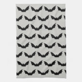 こうもり飛んでいる不気味ハロウィーンパターン キッチンタオル (縦)