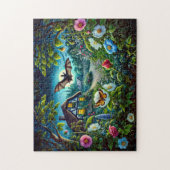 こうもり飛んでいるinガーデンat Night ジグソーパズル (縦)