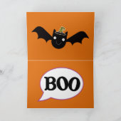 こうもり&ウィッチバセットかわいいハロウィーンカード カード (内部)