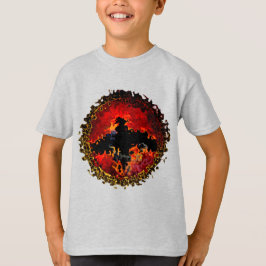こうもり・オン・ファイア・デジタル・アート Tシャツ