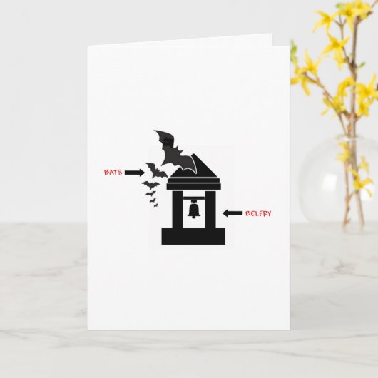 こうもり カード (黄色い花)