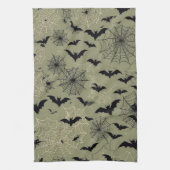 こうもり、クモとくもの巣デザインキッチンタオル キッチンタオル (縦)