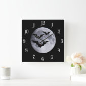 こうもり スクエア壁時計 (ホーム)