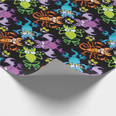 こうもり、トカゲ、サソリ、カエルの狩りは貧しいハエ ラッピングペーパー (角)