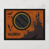 こうもり、幽霊のよく出るハウスフォトフレーム、オレンジスカイ ポストカード (正面)