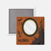 こうもり、幽霊のよく出るハウスフォトフレーム、オレンジスカイ マグネット (正面/裏面)