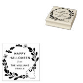 こうもり&幽霊リースハッピーハローウィン ラバースタンプ (押印)