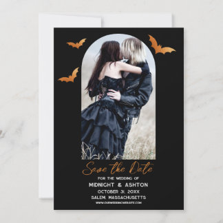 こうもりArch写真ハロウィーン結婚式の日付を保存 セーブザデート