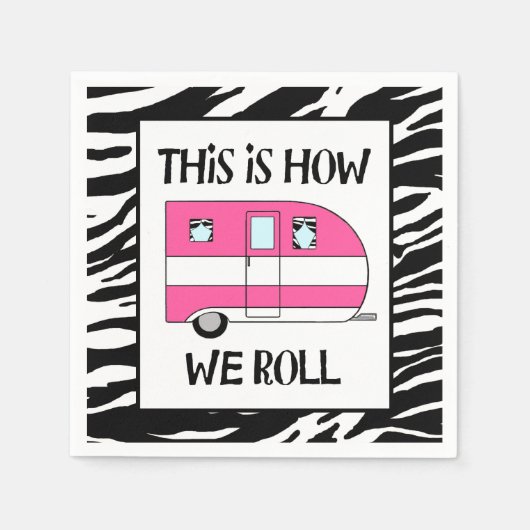 「こうやって転がる」 スタンダードカクテルナプキン (正面)