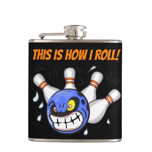 こうやって転が私は怒ボーリング黒 フラスク (正面)