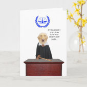 こおもしろいここ来で審査犬誕生日 カード (黄色い花)