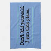 こおもしろいこ走こ青いキッチンタオル キッチンタオル (縦)