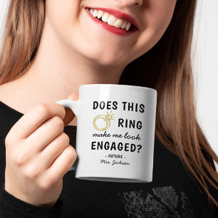 「こおもしろいのリングや輪は私を見せ婚約したるの?」 コーヒーマグカップ