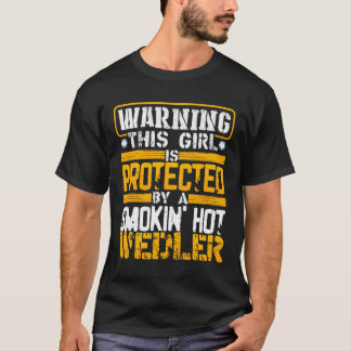 こおもしろいの警告娘は煙だ Tシャツ