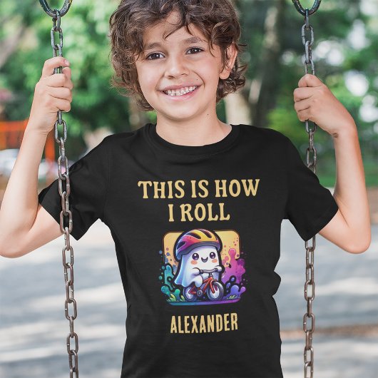 こおもしろいの転がパーソナライズされたサイクリング Tシャツ