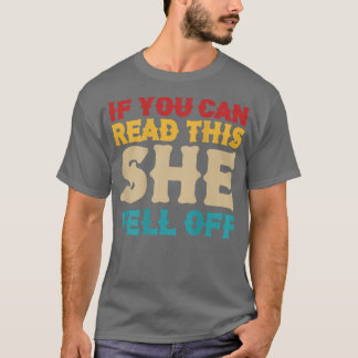 こおもしろいれで読きれば彼女はバイクもしくは自転車に乗る人から落ちた Tシャツ