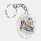 こおもしろいれにもクール猫 キーホルダー (正面左)