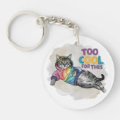 こおもしろいれにもクール猫 キーホルダー (正面)