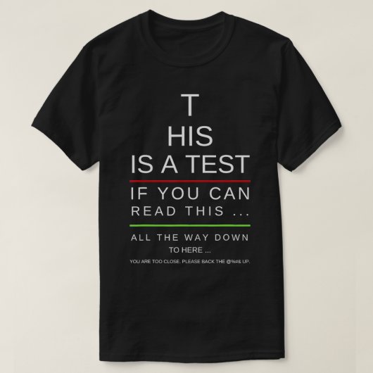 こおもしろいれはあなもした読ら試す Tシャツ (デザイン正面)