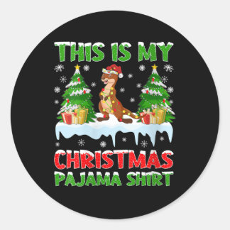 こおもしろいれは私のクリスマス・パジャマだ ラウンドシール