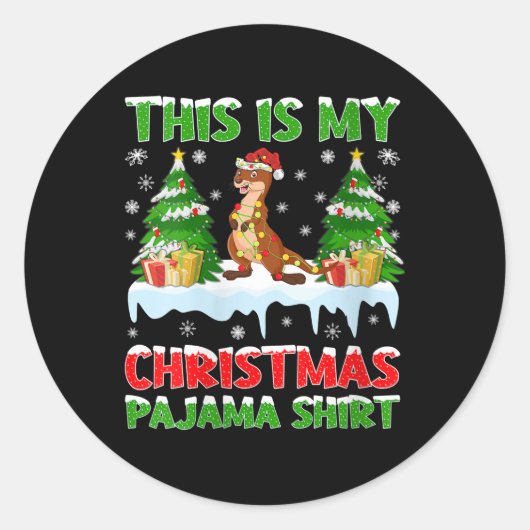 こおもしろいれは私のクリスマス・パジャマだ ラウンドシール (正面)