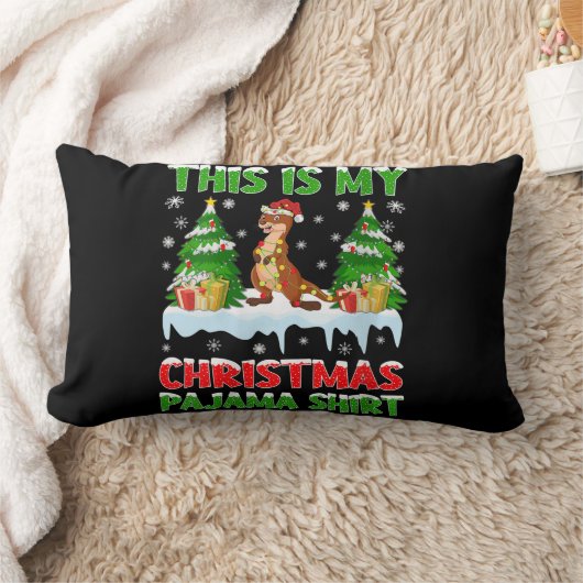 こおもしろいれは私のクリスマス・パジャマだ ランバークッション (ブランケット)