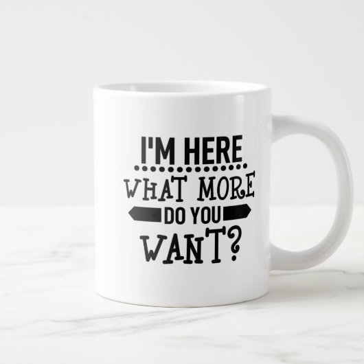 こおもしろいれ以上何が望みなの？ ジャンボコーヒーマグカップ (右)