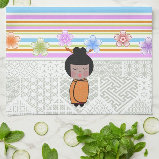 こけしとんぼ キッチンタオル (折り畳み)