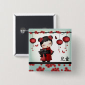 こけしのかいこ「子」 缶バッジ (正面&裏面)