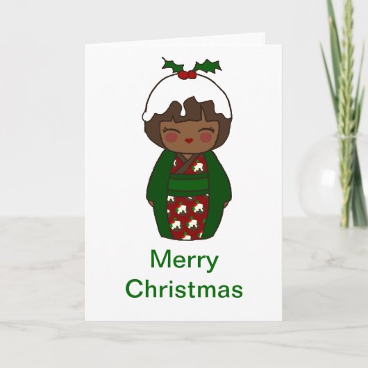 こけしのクリスマスプリンのカード シーズンカード (正面)