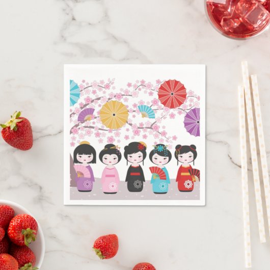 こけしの人形 スタンダードカクテルナプキン (インサイチュ)