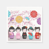 こけしの人形 スタンダードカクテルナプキン (正面)