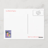 こけしの人形 – 愛が私たちを結び付ける ポストカード (裏面)