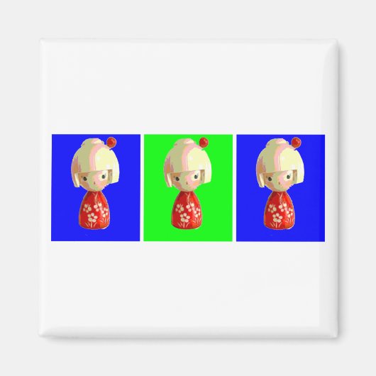 こけしトリオ磁石 マグネット (正面)