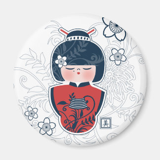 こけしネイビーホワイト マグネット