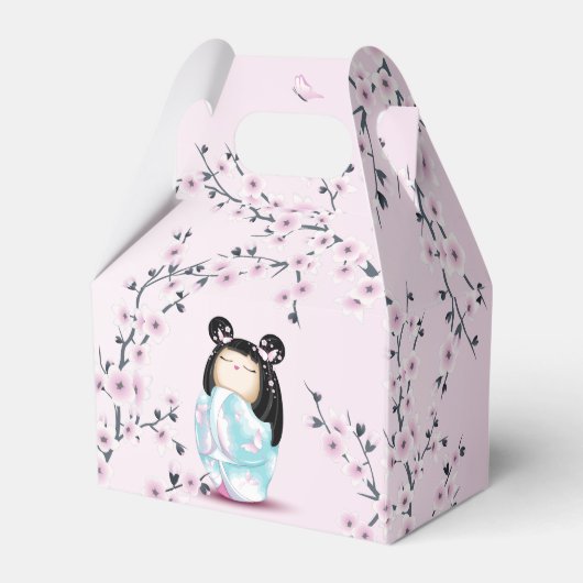 こけし人形さくらんぼの花 フェイバーボックス (正面サイド)