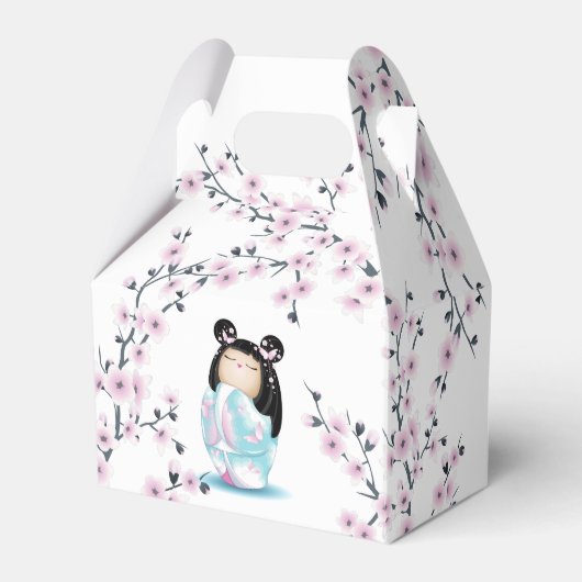 こけし人形さくらんぼの花 フェイバーボックス (正面サイド)