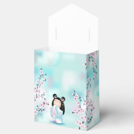 こけし人形さくらんぼブロッサムカスタム誕生日 フェイバーボックス (オープン)