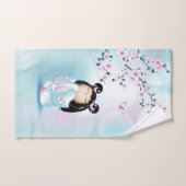 こけし人形さくらんぼブロッサムターコイズガールズハンドT バスタオルセット (ハンドタオル)