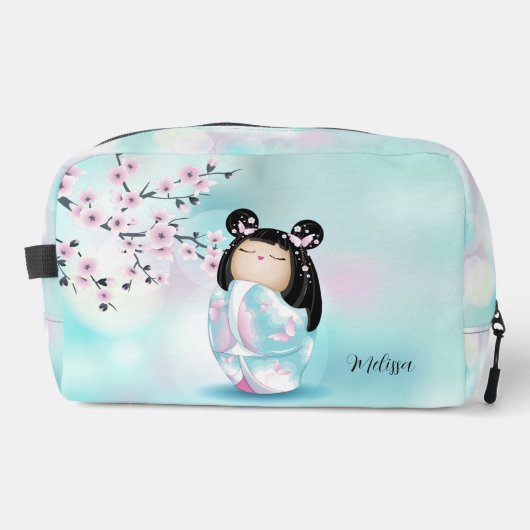 こけし人形さくらんぼ花ズカーフロアマット ドップキット (正面)