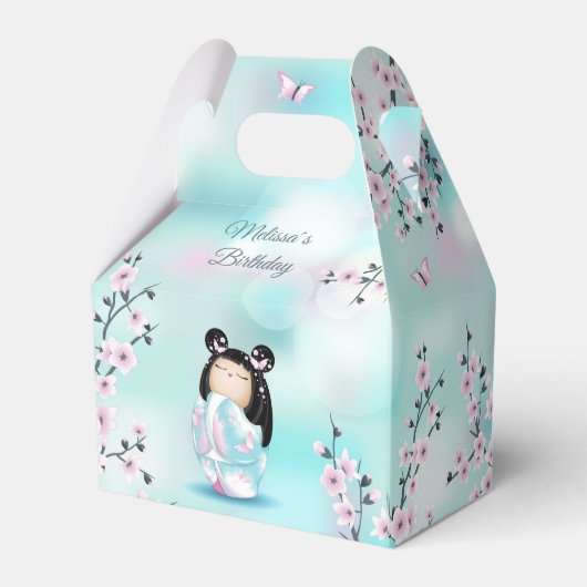 こけし人形さくらんぼ花ターコイズ フェイバーボックス (裏面サイド)