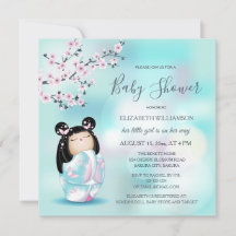 こけし人形さくらんぼ花赤ちゃんシャワー