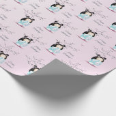 こけし人形さくらんぼ花 |ガールズ誕生日 ラッピングペーパー (角)